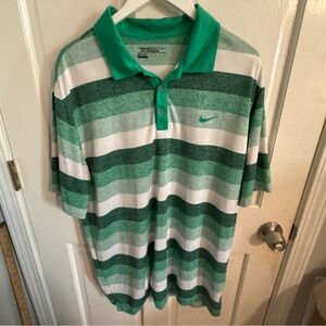 Nike Green and White Golf Polo